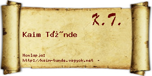 Kaim Tünde névjegykártya